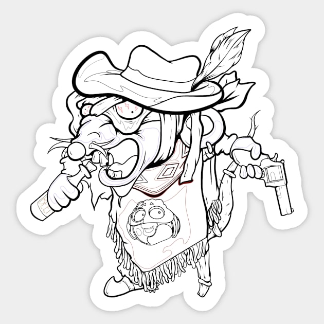 Dope Slluks character ink-pencil black-and-white mice on the mic drawing Sticker by slluks_shop